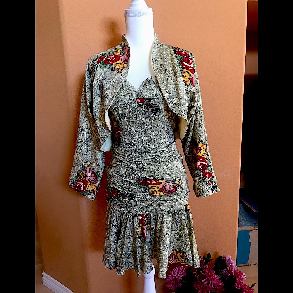 3 pieces- skirt, bustier, & jacket set cotton